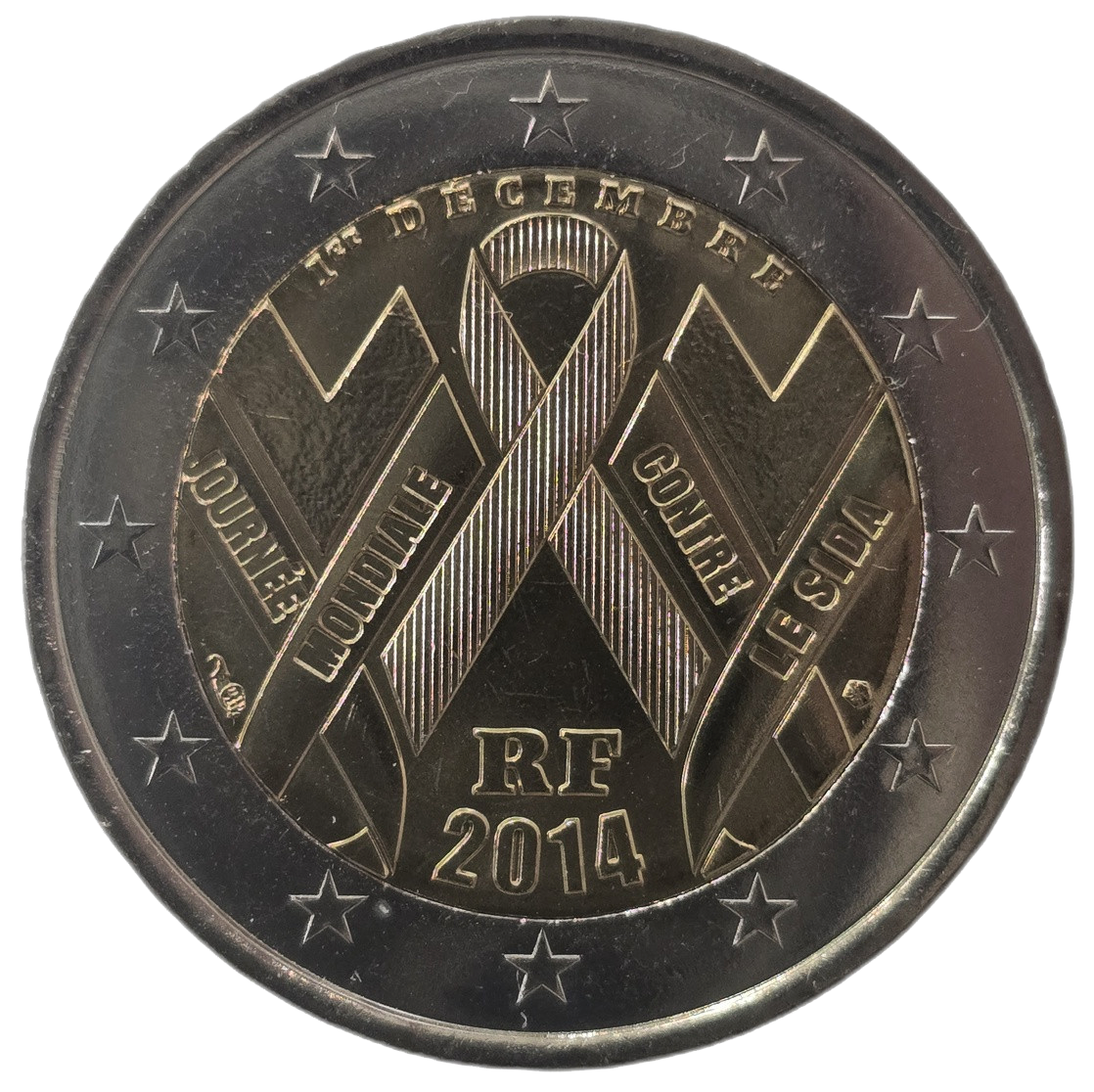 2 euros conmemorativa Día Mundial de Lucha contra el SIDA